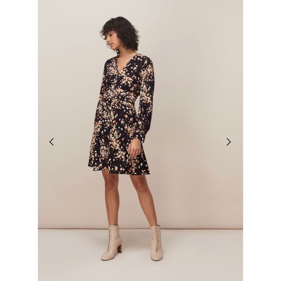 Whistles Mottled Animal Button Dress Size 6 - Picture 3 of 10